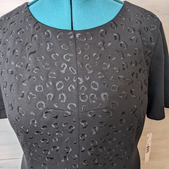 Alex Marie Black Animal Print Knee Length Dress Size 16 NWT - Picture 3 of 4